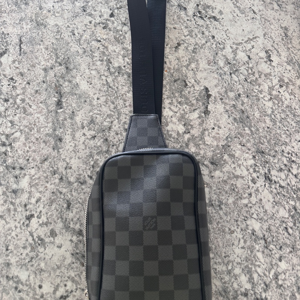 Louis V Checkered Black Crossbody Bag